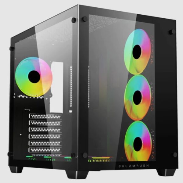 Gabinete Balam Rush Tank Pro GM930 Negro ventana RGB Midi-Tower  Micro-ATX/Mini-ITX sin fuente 4 Ventiladores ARGB Instalados