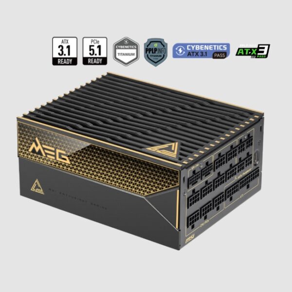 Fuente de poder MSI 1600W MEG Ai1600T PCIE5 80 Plus Titanium