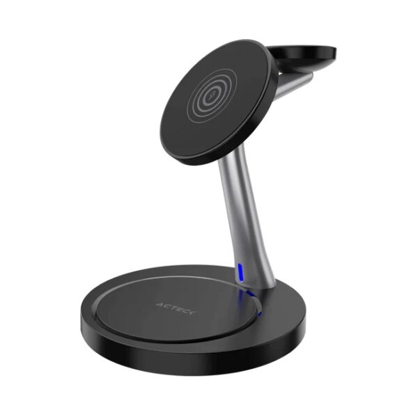 Cargador Acteck Inalambrico Energon S-Mate CI740 3 en 1 Magnético  IPhone 15W  IWatch 3W AirPods 5W Negro