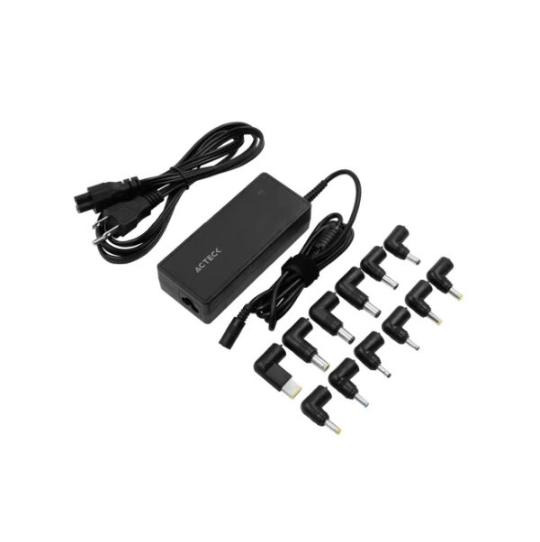 Cargador Acteck para portatiles Universal Energon Roam CU494 12 puntas intercambiables 90W Negro
