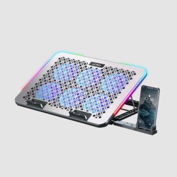 Base Enfriadora para Laptop 15.6 Froost Raw BE630 6xVentiladores 60mm Soporte para celular  2xUSB 7 Niveles de Ajuste RGB Advanced Aluminio