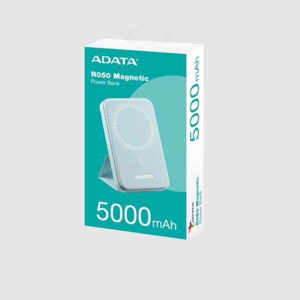 Cargador ADATA Power Bank 5000mAh azul magnetico (carga inalambrica) R050 PR050-11LB