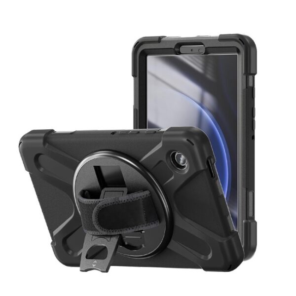 Funda Brobotix uso rudo con correa y giro 360 grados para galaxy A9 8.7 compatible con  X110 / X115 / X117 X110 / X115 / X117 6006597 color Negro