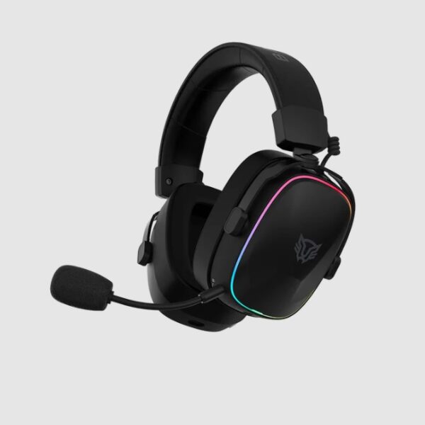 Audifonos Balam Rush Gamer Inalambricos Aeon Expert HS1100  RGB Negro Micro Desmontable  Bluetooth 5.3   Dongle 2.4 MHz y Aux