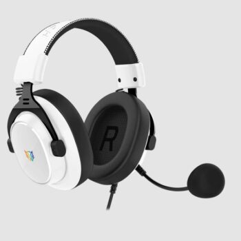 Audífonos Balam Rush Gamer  Aviator Expert HA777 Blanco Alambricos  Over Ear  Bocinas 53 mm + Microfono Desmontable  Compatible con PC Dispositivos móviles Consolas RGB Conexión USB
