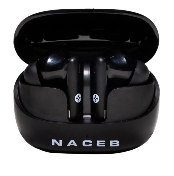 Audifonos Naceb Intrauriculares con Micrófono modelo NA-0322  Inalámbrico Bluetooth Cancelación de Ruido color Negro