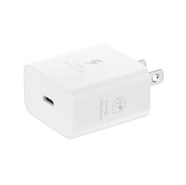 Adaptador de corriente Samsung  EP-T2510NWEGMX 25W USB tipo C  120 V AC  230 V AC Entrada - 5 V DC/3A  9 V DC salida / Blanco