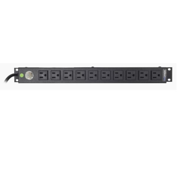 Multicontactos LinkedPRO by epcom Horizontal HTCM-1U-10C (PDU) de 10 Contactos  NEMA 5-15R  Rack 19in  1UR  Voltaje Entrada / Salida: 120Vca/15A