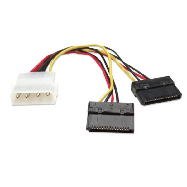 Cable Manhattan de Energia Interno Molex 4 pines a 2x15 pines SATA tipo Y