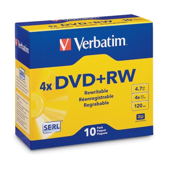 Discos Virgenes Verbatim para DVD  DVD+RW 4x 4.7GB con 10 Piezas