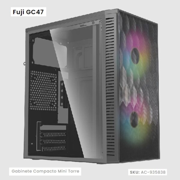 Gabinete Acteck Fuji GC470 Negro Fuente 500W Mini Torre con Cristal 2 Vent