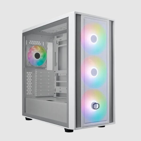 Gabinete Cooler Master MasterBox 600  Blanco Vidrio Templado 4xFan ARGB   ITX / Micro ATX / ATX Media Torre