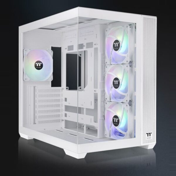 Gabinete Thermaltake View 380 TG ARGB Mid Tower Snow Blanco 4xVentiladores 120mm ATX CA-1Z2-00M1WN-00 Hidden-Connector Motherboards from ASUS MSI GIGABYTE