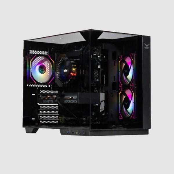 Gabinete gamer Naceb Midi-Tower  ATX/Micro-ATX/Mini-ITX  USB 2.0/3.0  sin fuente  3 ventiladores instalados color Negro modelo NA-0638