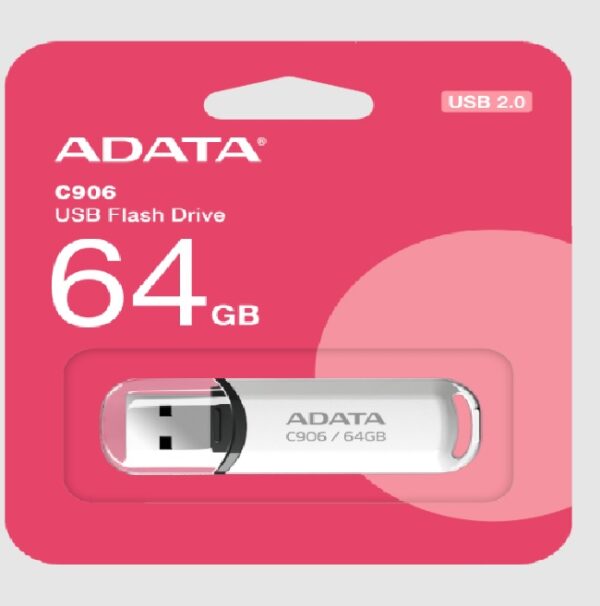 Memoria ADATA 64GB USB 2.0 C906 blanca AC906-64G-RWH