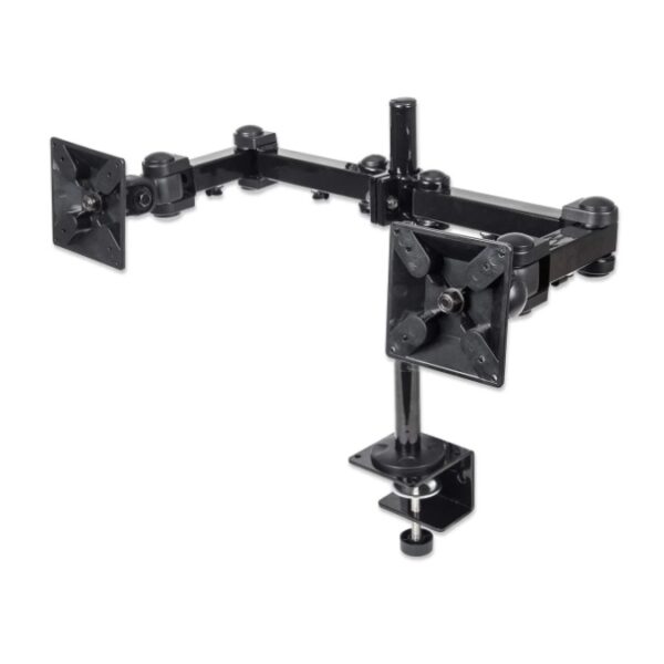 Soporte Manhattan para 2 Monitores 10 a 27 pulgadas 12KG en escritorio