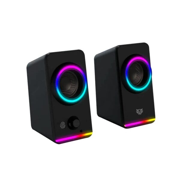 Bocinas Balam Rush Glimm Style BG565 Negro Bluetooth 10 W  2.0 Canales Iluminación RGB