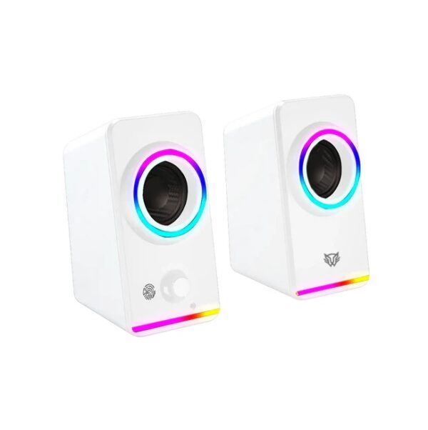 Bocinas Balam Rush Glimm Style BG565 Blanco Bluetooth 10 W  2.0 Canales Iluminación RGB