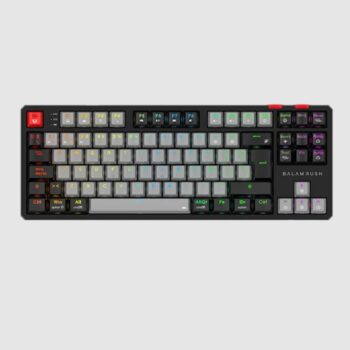 Teclado Gamer Balam Rush  Level Pro GK990 Gris-Negro RGB 5 Dispositivos conectados Compatible con Windows / Mac / Android