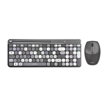 Kit Teclado y Mouse Acteck Creator Chic Colors MK470 Gris Inalambrico con soporte para smartphone