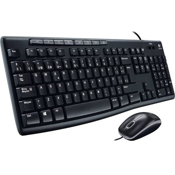 Kit de Teclado y Mouse Logitech MK200 Negro USB