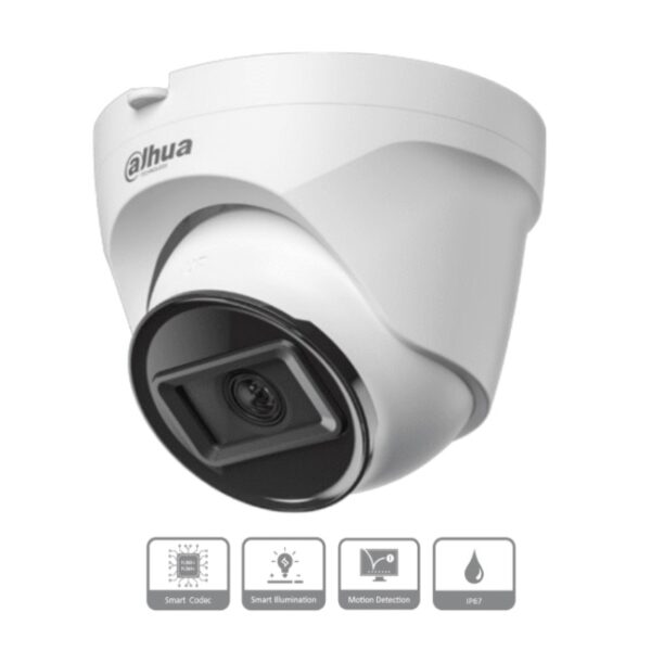 Camara Dahua DH-IPC-T1E20 IP domo 2 mp lente 2.8 mm 99 gds IR 30 m alimentacion PoE IP67