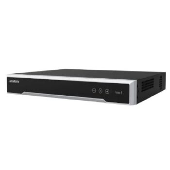 NVR Hikvision 8 Megapixel (4K) (Compatible con Camaras ACUSENSE) / 16 canales IP / 16 Puertos PoE+ / 2 Bahías de Disco Duro / Salida de Vídeo en 4K / 300 Metros PoE Modo Extendido