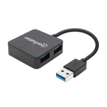 HUB Manhattan USB 4 Puertos V3.0 mini Negro