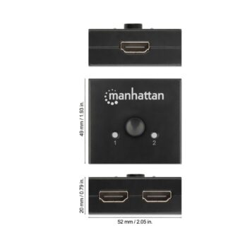 SWITCH HDMI MANHATTAN 2 PUERTOS BIDIRECCIONAL 4K