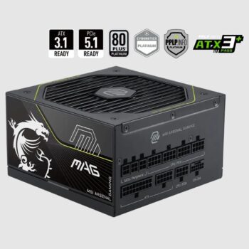 Fuente de poder MSI 1200W Platinum 80 Plus Full Modular MAG A1200PLS PCIE5 ATX