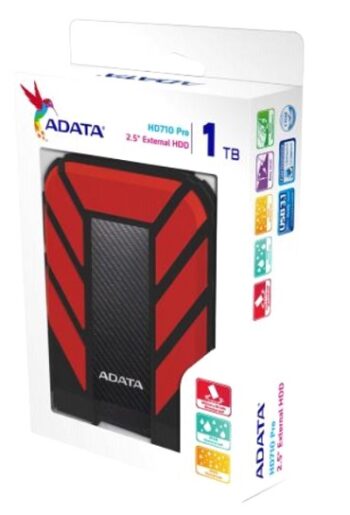 HD EXT 1 TB ADATA 2.5 USB 3.1 AHD710P-1TU31-CRD  CONTRA  AGUA Y GOLPES ROJO